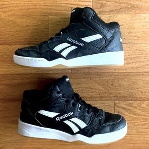 REEBOK Boys Black Sneakers Hi-Tops Basketball Shoes